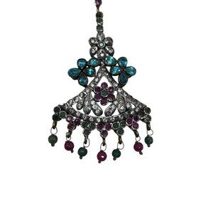 Turkish Pendant Necklace Semi-Precious Stones Grand Bazaar Istanbul 20"